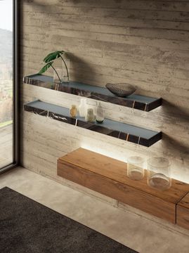 Dub glass wall shelves by Lago - view 5