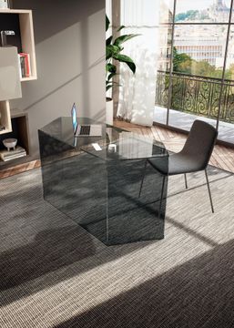 Livre Hexagonal Desk: Modern Glass Design by LAGO by Lago - view 3