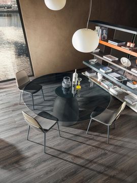 Janeiro Table: Sculpted Concrete & Balanced Top by Lago - view 6