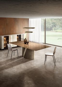 Wadi Table: Metal Base, Wood/Glass/XGlass Tops by Lago - view 5