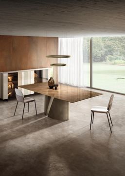 Wadi Table: Metal Base, Wood/Glass/XGlass Tops by Lago - view 3