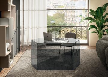Livre Hexagonal Desk: Modern Glass Design by LAGO by Lago - view 2