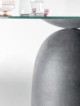 Janeiro Table: Sculpted Concrete & Balanced Top by Lago - view 8