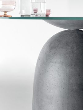 Janeiro Table: Sculpted Concrete & Balanced Top by Lago - view 7