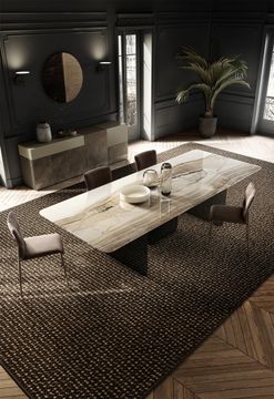 Modern Air Soft Table: Glass Legs & Detailed Top by Lago - view 6