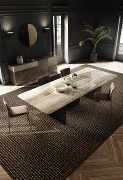 Modern Air Soft Table: Glass Legs & Detailed Top by Lago - view 8