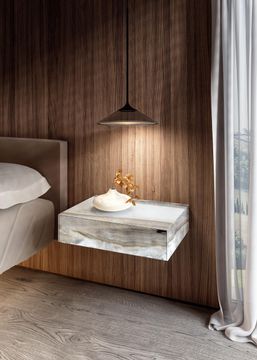 Modern Storage Nightstand: Materia Bedside Tables by Lago - view 5