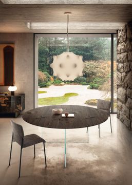 Air Slim Dining Table: 1cm Top in Wood or Glass by Lago - view 4