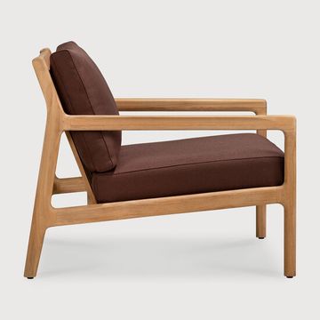Jack outdoor lounge chair - Natural, Burgundy - 76 x 90 x 74 cm (10S10430) by Ethnicraft - view 3