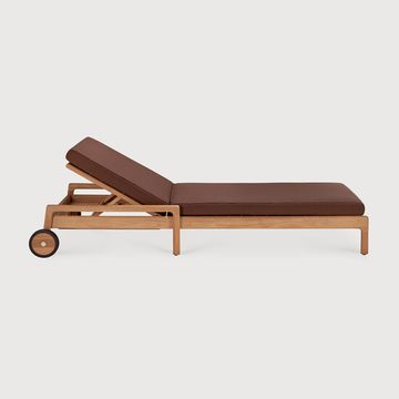 Jack outdoor adjustable lounger - Natural, Burgundy - 216 x 84 x 34 cm (10S10334) by Ethnicraft - view 2