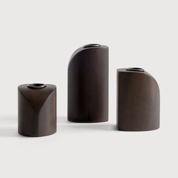 PI candle holders - Dark Brown - 6 x 6 x 12 cm (10129783) by Ethnicraft - view 2