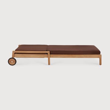 Jack outdoor adjustable lounger - Natural, Burgundy - 216 x 84 x 34 cm (10S10334) by Ethnicraft - view 3