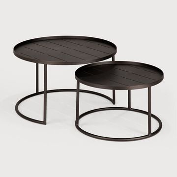 Outdoor tray coffee table set - Dark Bronze - 62 x 62 x 38 cm (10130009) by Ethnicraft - view 3