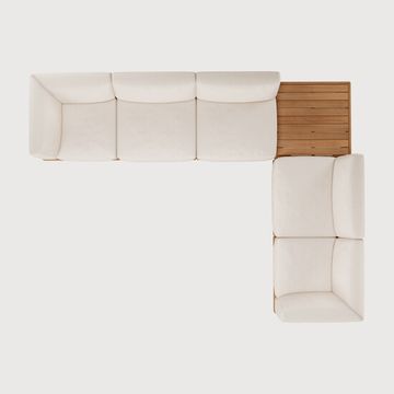 Monocle outdoor modular sofa set - Natural, White - 332 x 249 x 72 cm (10S22227) by Ethnicraft - view 2