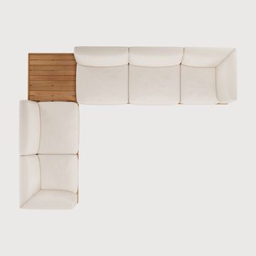 Monocle outdoor modular sofa set - Natural, White - 332 x 249 x 72 cm (10S22224) by Ethnicraft - view 2