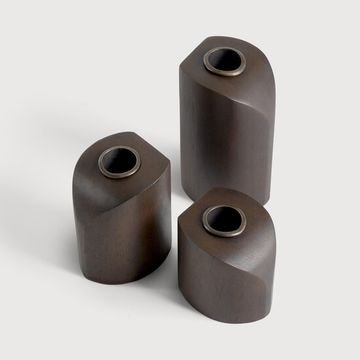 PI candle holders - Dark Brown - 6 x 6 x 12 cm (10129783) by Ethnicraft - view 3