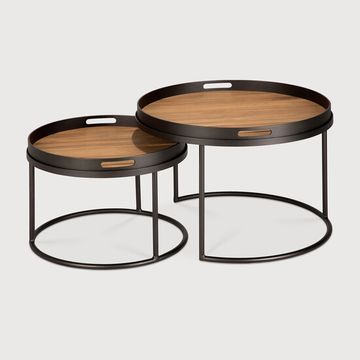 Outdoor tray coffee table set - Dark Bronze - 62 x 62 x 38 cm (10130009) by Ethnicraft - view 2
