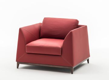 MANZONI SC5074 - Leather armchair with armrests by OAK - view 4
