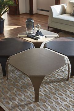 SEMPIONE SC5089 - Low leather coffee table by OAK - view 2