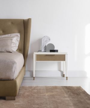 CASTELLO SC5094 - Rectangular leather bedside table with drawers by OAK - view 7