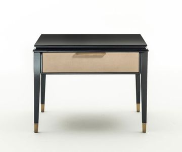 CASTELLO SC5094 - Rectangular leather bedside table with drawers by OAK - view 2