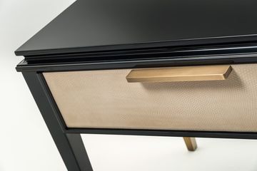 CASTELLO SC5094 - Rectangular leather bedside table with drawers by OAK - view 5