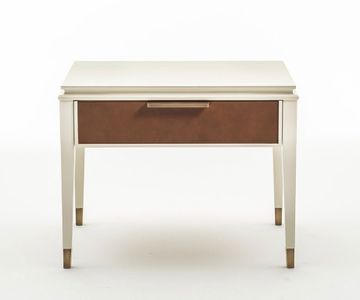 CASTELLO SC5094 - Rectangular leather bedside table with drawers by OAK - view 4