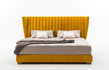 SC5092 - Bed with upholstered headboard, wooden feet by OAK - view 4