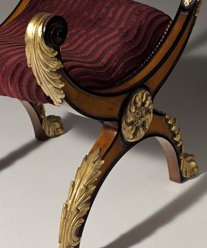 MG3520 - Low upholstered wooden stool by OAK - view 5