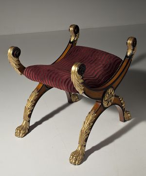 MG3520 - Low upholstered wooden stool by OAK - view 6