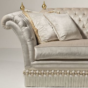 MG3263/2 - Tufted 3 seater fabric sofa by OAK - view 2