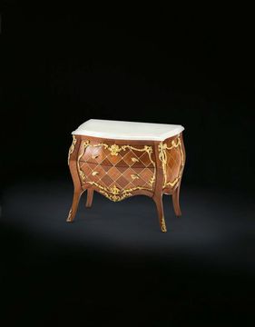 MG6656 - Rounded mahogany bedside table by OAK - view 2