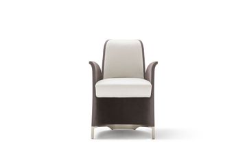MANHATTAN PM4021 - Leather easy chair with armrests by OAK - view 3