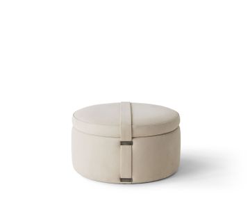 CENTRAL PM4031 - Round leather pouf by OAK - view 4