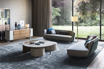 CENTRAL PM4031 - Round leather pouf by OAK - view 2
