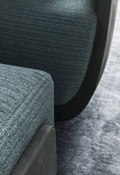 NEW YORK LOUNGE PM4040 - Swivel leather armchair with armrests by OAK - view 2