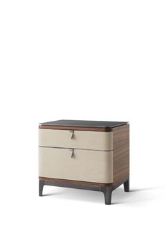 CHELSEA PM4091 - Rectangular walnut bedside table by OAK - view 3