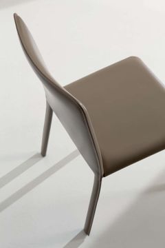 Hard Leather Chair, Upholstered Chair Lunette by Ozzio Italia - view 9