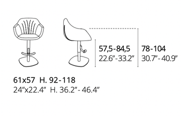 Adjustable Barstool Boris by Ozzio Italia - view 5