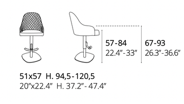Adjustable Barstool Brando by Ozzio Italia - view 5