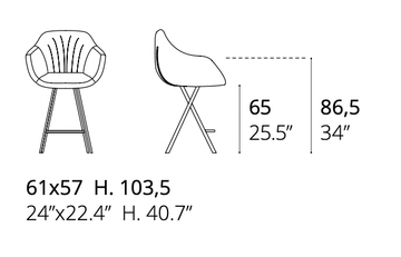 Fixed Bar Stool Dumbo by Ozzio Italia - view 5