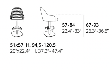 Adjustable Barstool Dylan by Ozzio Italia - view 5