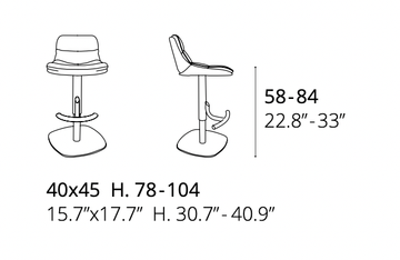 Adjustable Barstool Morfeo by Ozzio Italia - view 4
