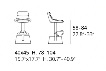 Adjustable Barstool Morris by Ozzio Italia - view 5