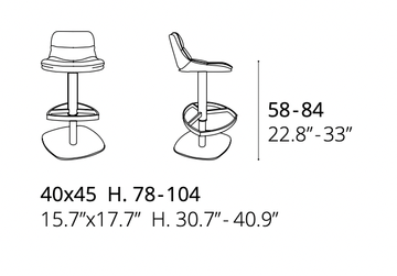 Adjustable Barstool Marlon by Ozzio Italia - view 4