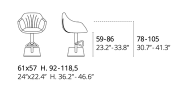 Adjustable Barstool Nemo by Ozzio Italia - view 6