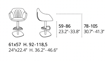 Adjustable Barstool Piquet by Ozzio Italia - view 8