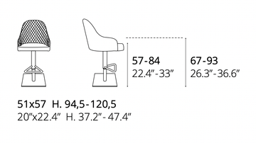 Adjustable Barstool Prometeo by Ozzio Italia - view 5