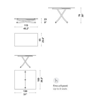 Transformable Tables Sydney CR by Ozzio Italia - view 6
