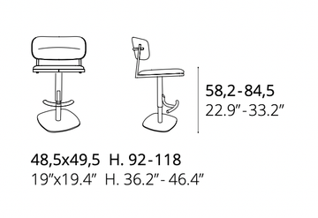 Adjustable Barstool Adam by Ozzio Italia - view 4